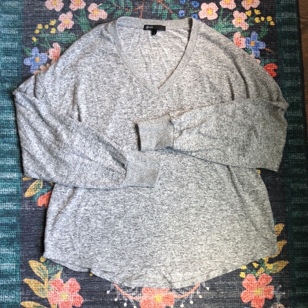 Gibson Look Cozy Marled Gray Fleece Top, Women’s Size Large